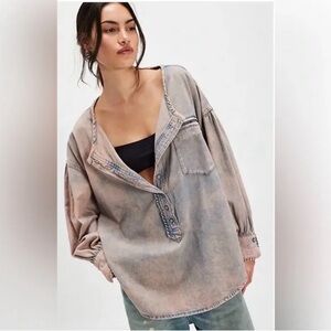 We The Free Denim Dreaming Pullover XL